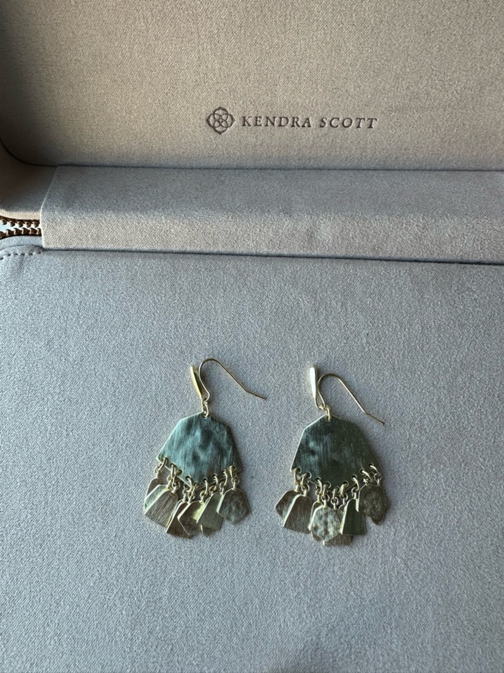 Kendra Scott Gold Hammered Fringe Drop Earrings